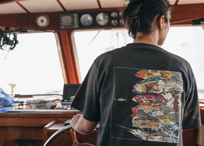 Navy Apparel School of Fish T Shirt
